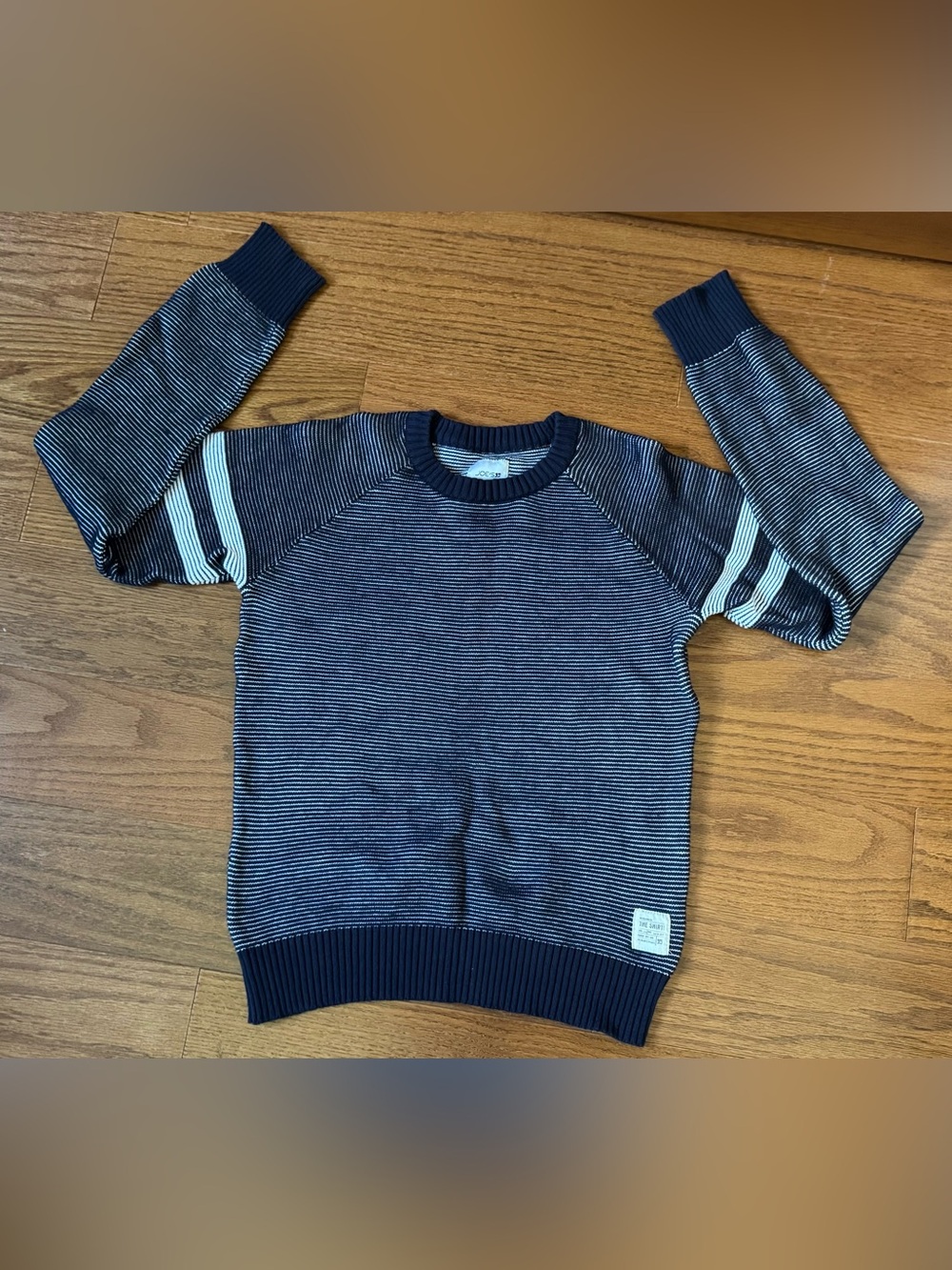 Joe's Jeans Boys Navy Blue White Striped Sweater Sz Large 14-16